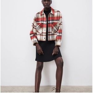 Zara Cropped Flannel Jacket